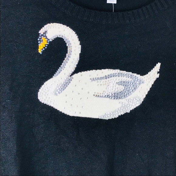 Charter club swan sweater plus sizes black AA36 - Picture 3 of 6